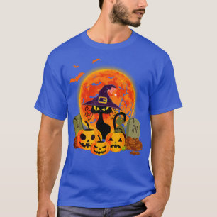 Halloween Scary Black Cat Funny Halloween Costume T-shirt