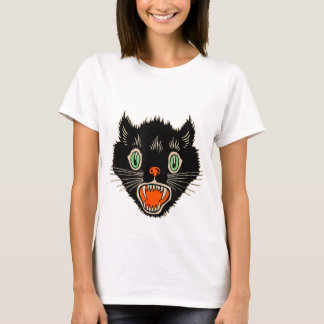  Halloween Scary Black Cat Horror Gift Desi T-shirt