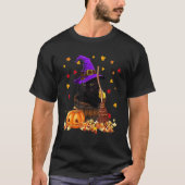  Halloween Scary Black Cat Witch Pet Moon W T-shirt (Voorkant)
