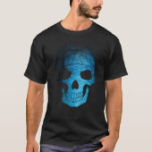 Halloween Scary Blue Night Skull T-shirt (Voorkant)
