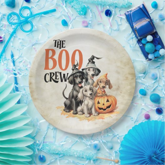 Halloween Scary Boo Dogs Crew Sinaasappel Pompoen Papieren Bordje (Feest)