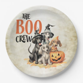 Halloween Scary Boo Dogs Crew Sinaasappel Pompoen Papieren Bordje