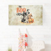 Halloween Scary Boo Dogs Crew Sinaasappel Pompoen Spandoek (Insitu)