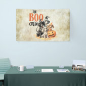 Halloween Scary Boo Dogs Crew Sinaasappel Pompoen Spandoek (Beurs)