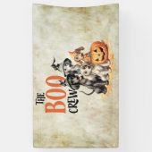 Halloween Scary Boo Dogs Crew Sinaasappel Pompoen Spandoek (Verticaal)