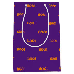 Halloween Scary Boo! Oogballen oranje paarse behan Medium Cadeauzakje