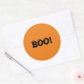 Halloween Scary Boo! Oogballen zwart oranje Ronde Sticker (Envelop)