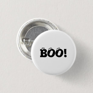 Halloween Scary Boo! Oogballen zwart wit Ronde Button 3,2 Cm