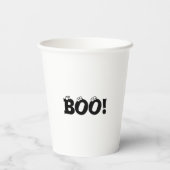 Halloween Scary Boo! oogballen zwart & wit spooky Papieren Bekers (Achterkant)