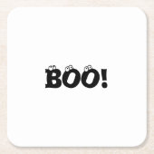 Halloween Scary Boo! oogballen zwart wit Vierkant Kartonnen Onderzetters (Voorkant)