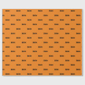 Halloween Scary Boo! Oogbollen zwart oranje patroo Cadeaupapier (Vlak)