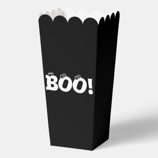 Halloween Scary Boo! Oogbollen zwarte witte tappen Bedankdoosjes (Voorkant)