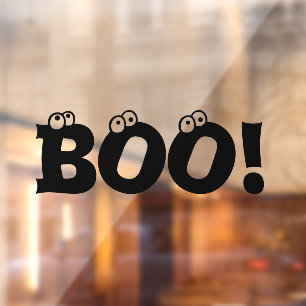 Halloween Scary Boo, zwarte oogballen schattig dec Raamsticker