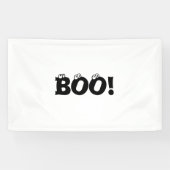 Halloween Scary Boo, zwarte witte decor Spandoek (Horizontaal)