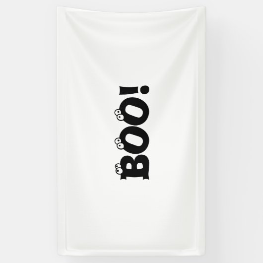 Halloween Scary Boo, zwarte witte decor Spandoek (Verticaal)