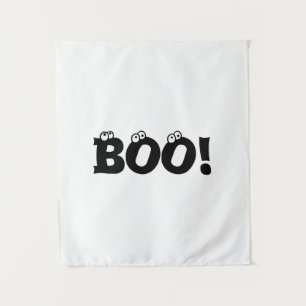 Halloween Scary Boo, zwarte witte decor Wandkleed