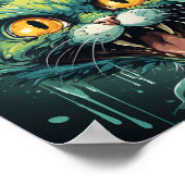 Halloween Scary Cartoon Groene Zombie Kat Poster (Hoek)