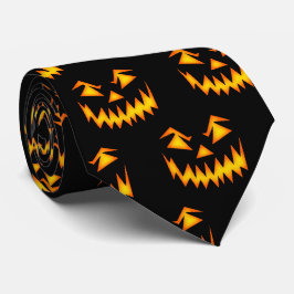 Halloween Scary Carved Pumpkin Stropdas
