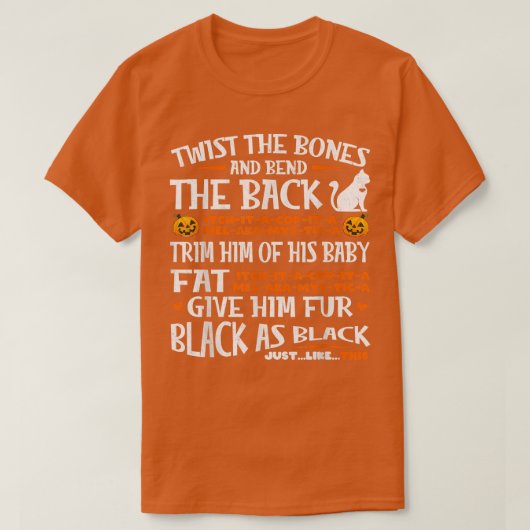  halloween Scary Cat Jackolantern T-shirt (Design voorkant)