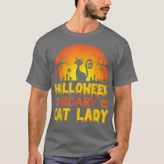 Halloween Scary Cat Lady, Spooky Cat Halloween T-shirt