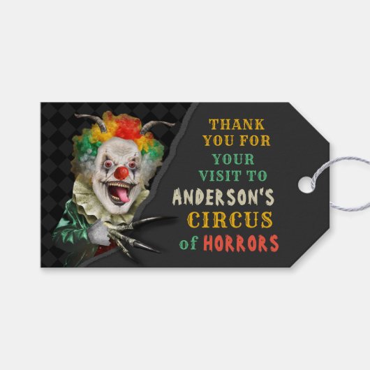 Halloween Scary Clown Adult Creepy Circus Party Cadeaulabel (Voorkant (Horizontaal))