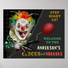 Halloween Scary Clown Adult Creepy Circus Party Poster