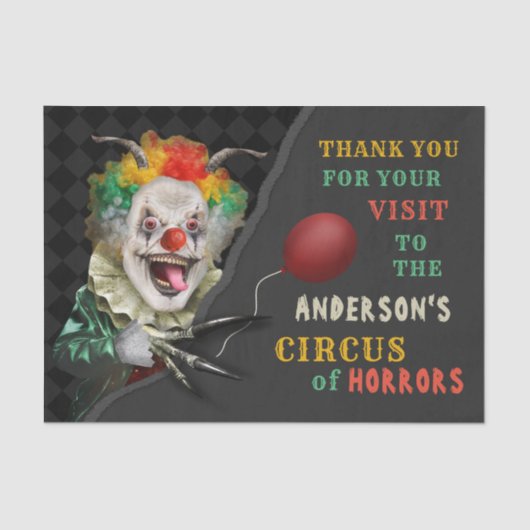 Halloween Scary Clown Adult Creepy Circus Party Tissuepapier (Voorkant)