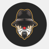 Halloween Scary Clown Cholo Gangster Ronde Sticker (Voorkant)