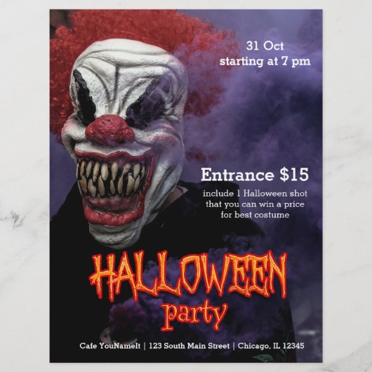 Halloween Scary Clown Flyer (Voorkant)