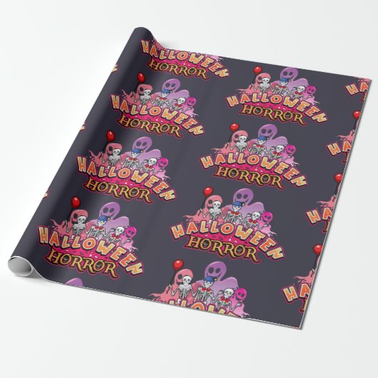 Halloween Scary Clowns Horror Cadeaupapier (Uitgerold)