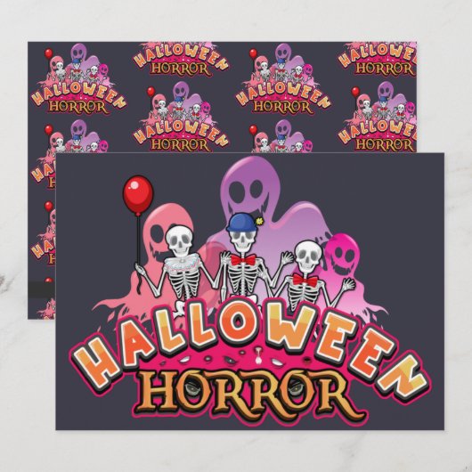 Halloween Scary Clowns Horror Kaart (Voorkant / Achterkant)