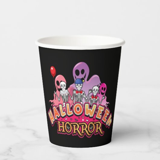 Halloween Scary Clowns Horror Paper Cups Papieren Bekers (Achterkant)