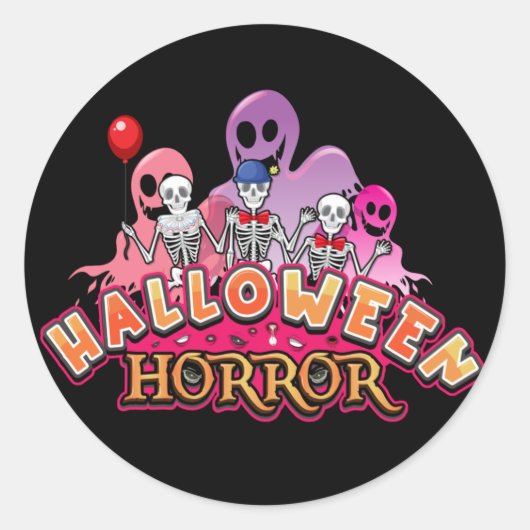 Halloween Scary Clowns Horror Ronde Sticker (Voorkant)