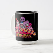 Halloween Scary Clowns Horror Tweekleurige Koffiemok (Voorkant links)