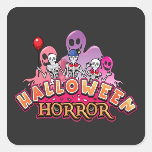 Halloween Scary Clowns Horror Vierkante Sticker (Voorkant)