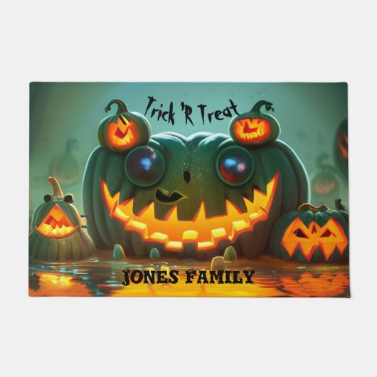 Halloween Scary Creature Pumpkin Deurmat (Voorkant)