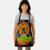 Halloween Scary Creepy Evil Pumpkin Monster Kinder Schort (Insitu)