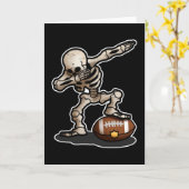 Halloween Scary Dabbing Skeleton Football Player Kaart (Gele Bloem)