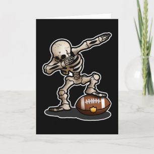 Halloween Scary Dabbing Skeleton Football Player Kaart