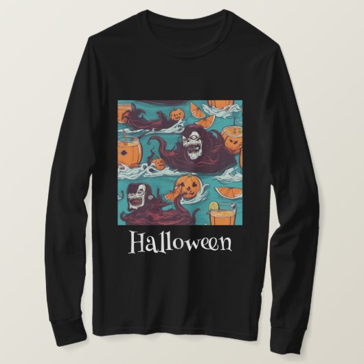 Halloween Scary Evil Pumpkin T-shirt (Design voorkant)