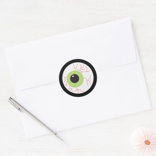Halloween Scary Eyeball Ronde Sticker (Envelop)