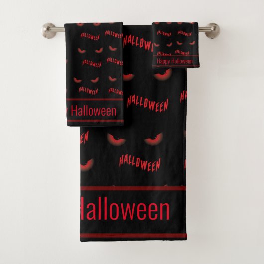 Halloween Scary Eyes Pattern Bad Handdoek (Insitu)