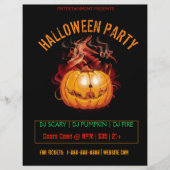 Halloween Scary Fire Pumpkin Party Flyer (Voorkant)