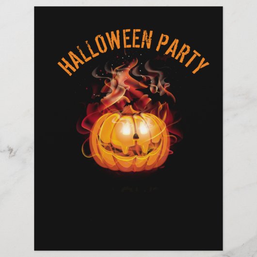 Halloween Scary Fire Pumpkin Party Flyer (Achterkant)