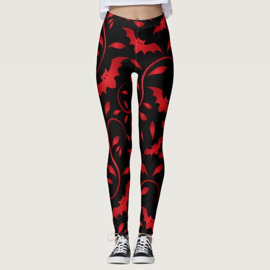 halloween_Scary Flying Bats Ontwerp Leggings (Voorkant)