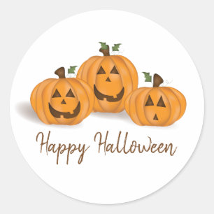 Halloween Scary Funny Cute Pumpkin Whimsical Ronde Sticker