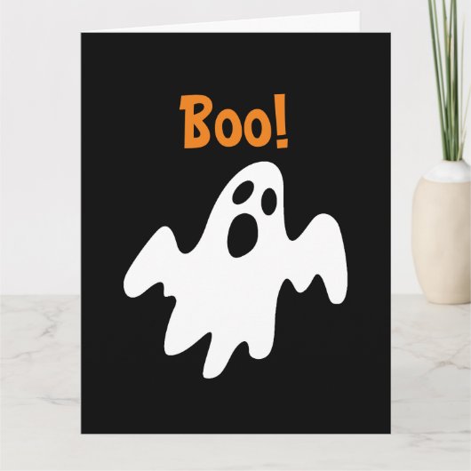 Halloween Scary Funny Holiday Ghost zegt Boo Kaart (Voorkant)