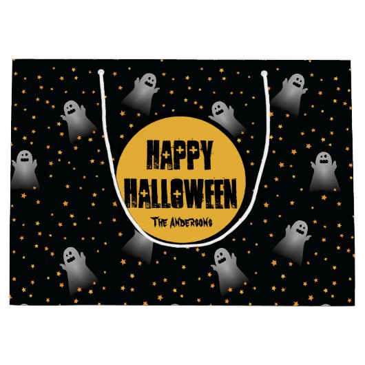 Halloween Scary Ghosts Sterrennacht Trick or treat Groot Cadeauzakje (Voorkant)