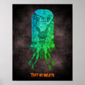 Halloween Scary Goblin Tombstone gepersonaliseerd Poster (Voorkant)