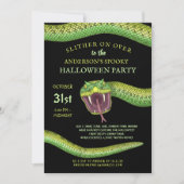 Halloween Scary Green Snake Slither on Over Creepy Kaart (Voorkant)